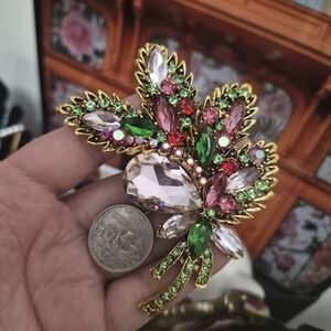 4"×3" Glass statement Brooch Colorful